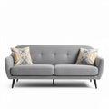 Modern gray sofa with decorative pillows and wooden legs 200 x 85 x 80cm