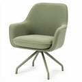 Modern armchair in soft green fabric with metal base and swivel design 80 x 70 x 90cm