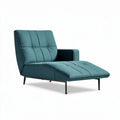 Chaise lounge chair with modern design in teal fabric and metal legs 160 x 80 x 70cm