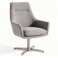 Fabric upholstered accent chair with stainless steel base in light gray 75 x 70 x 90cm